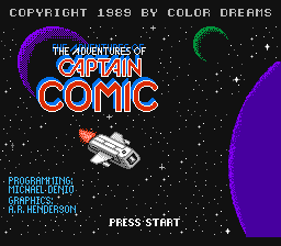 The Adventures of Captain Comic title screenshot